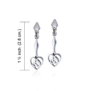 Celtic Knotwork Silver Heart Earrings TER077 - Jewelry